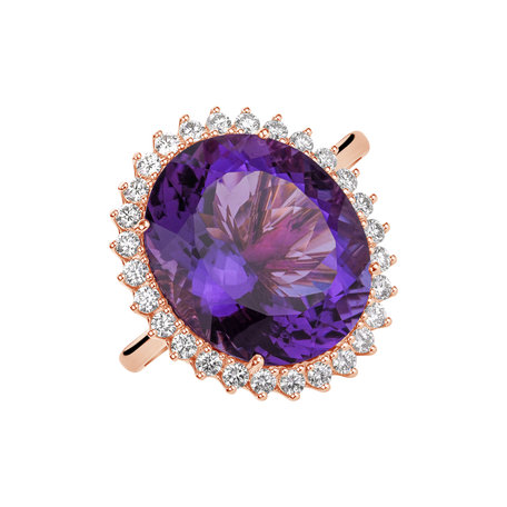 Diamond rings with Amethyst Infinite Treasure