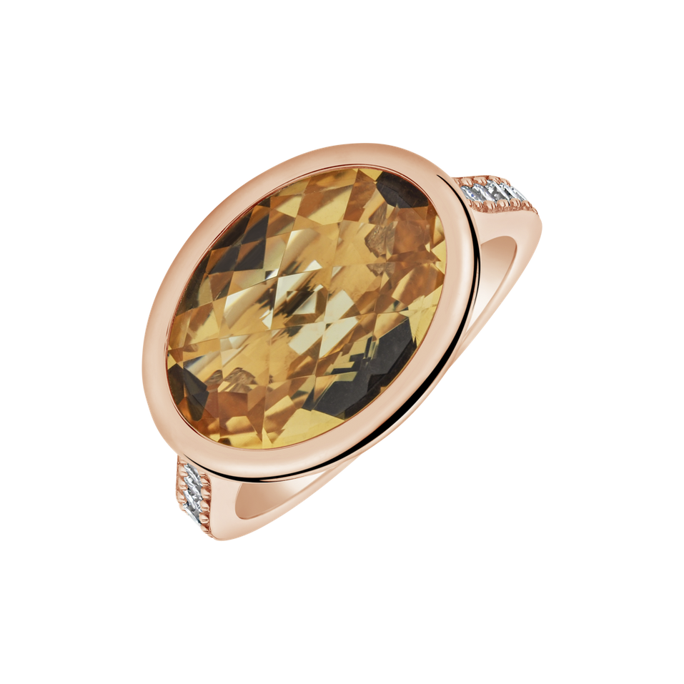 Ring with Citrine and diamonds Hereafter