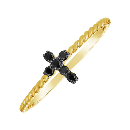 Ring with black diamonds Cross