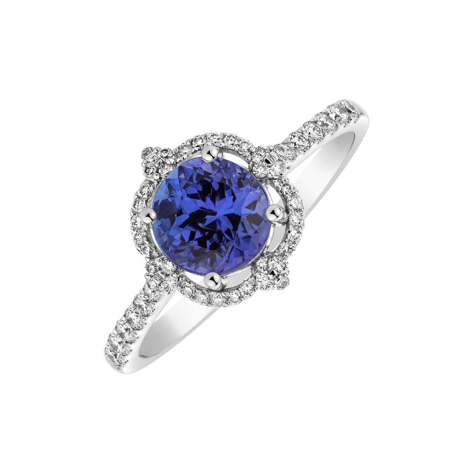 Diamond ring with Tanzanite Ocean Sparkle