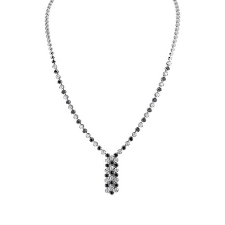 Necklace with black and white diamonds Midnight Kingdom