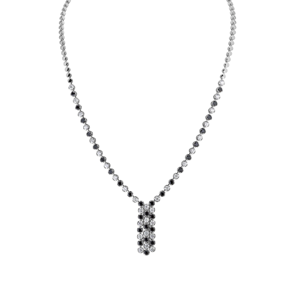 Necklace with black and white diamonds Midnight Kingdom