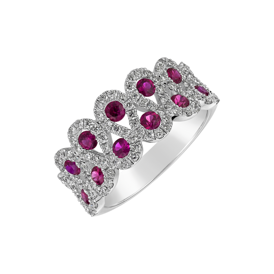 Diamond ring with Ruby Clementine