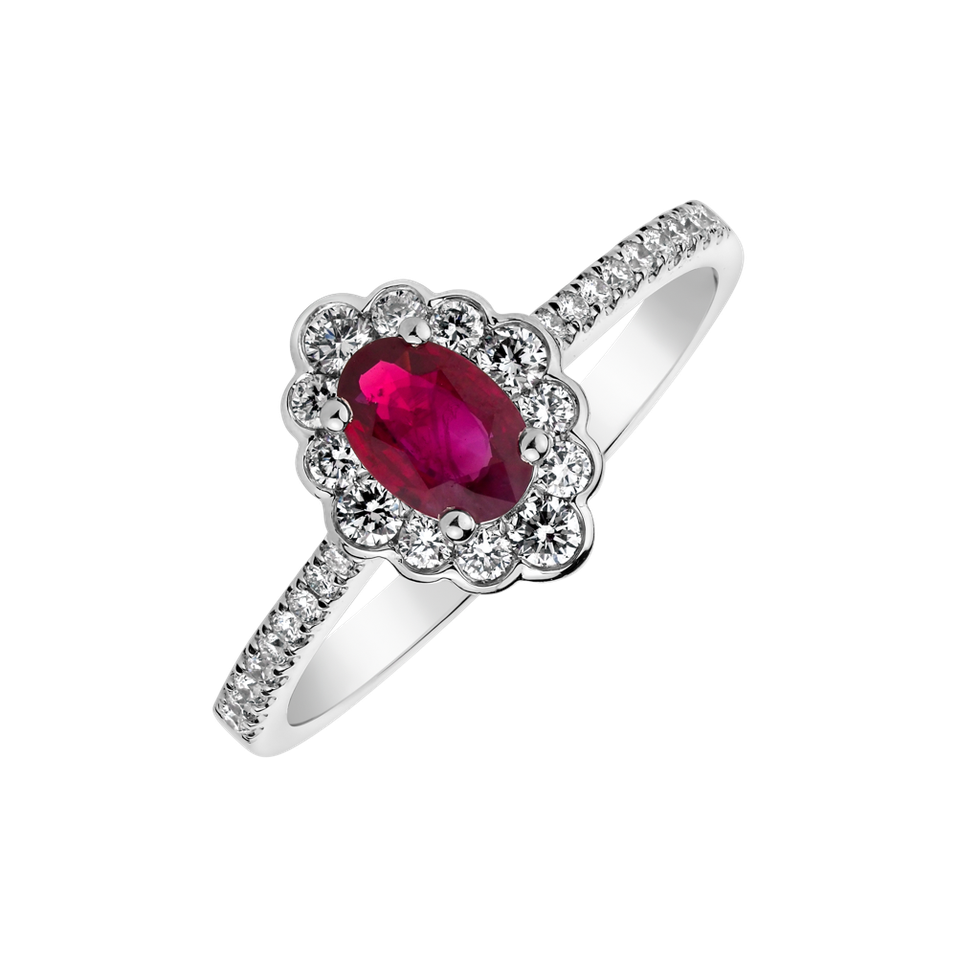 Diamond ring with Ruby Larabel