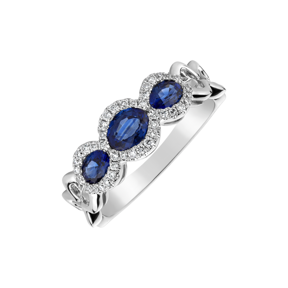 Diamond ring with Sapphire Clotilde