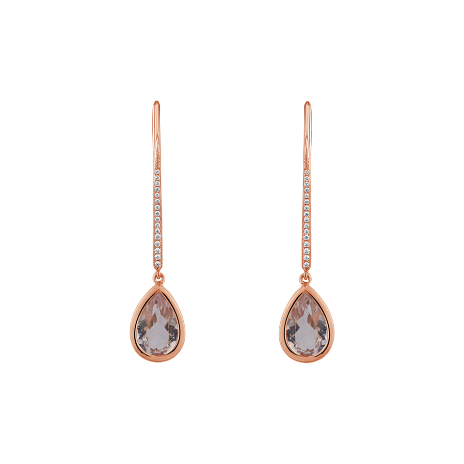 Diamond earrings with Morganite Imaginary Home