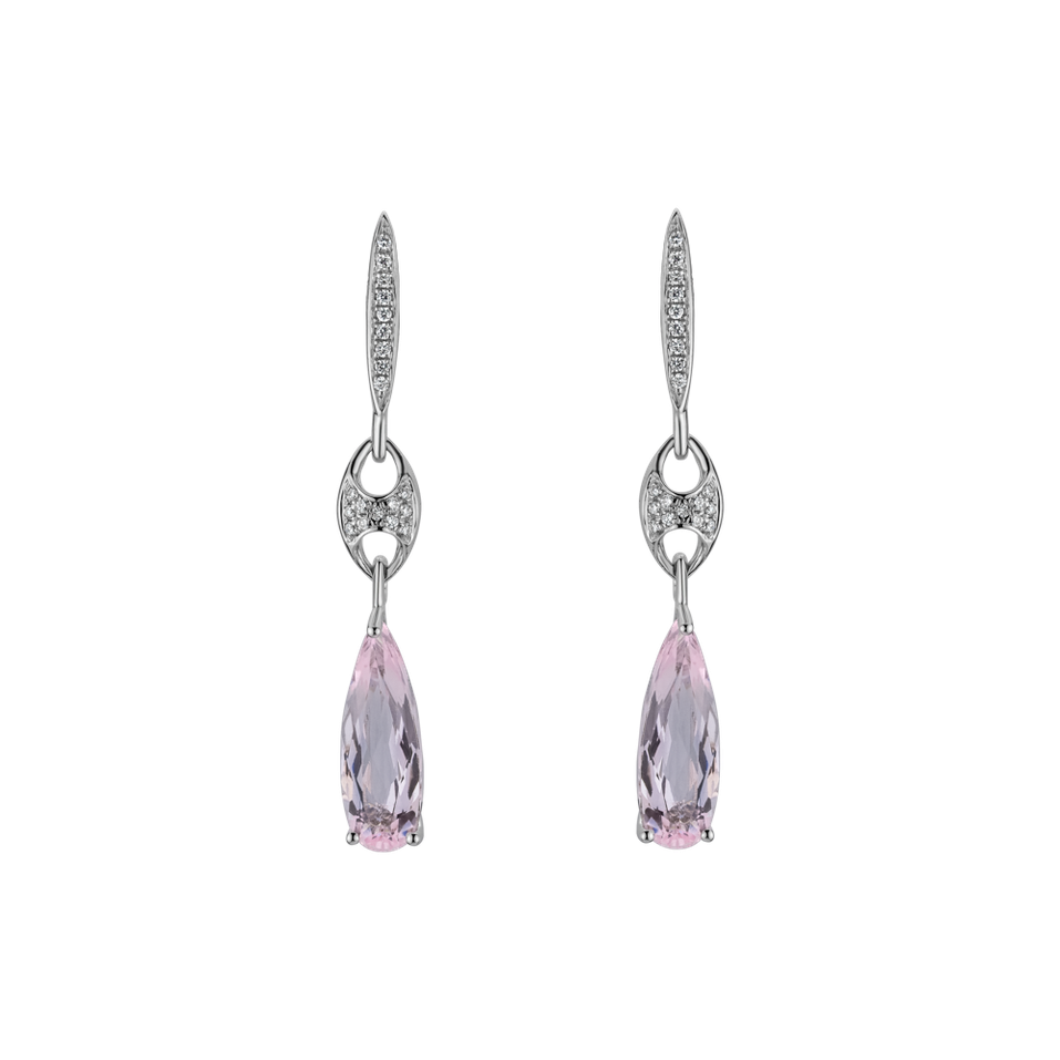 Diamond earrings with Morganite Echoes Whisper