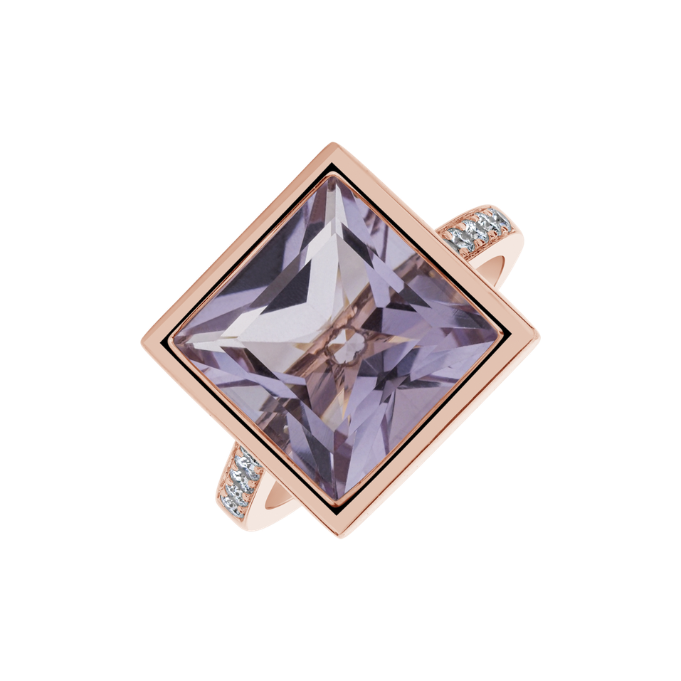 Diamond rings with Amethyst Opulent Dream