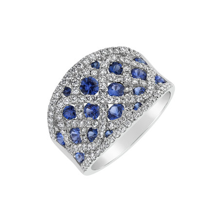 Diamond ring with Sapphire Delphine