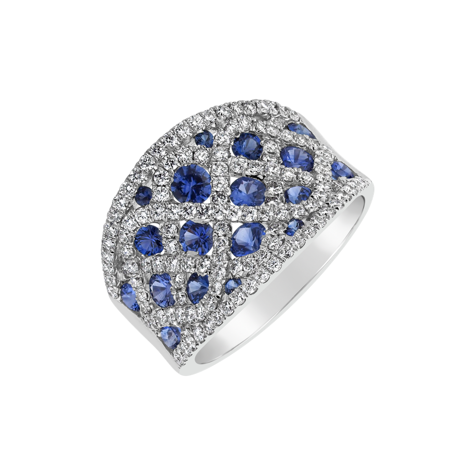 Diamond ring with Sapphire Delphine