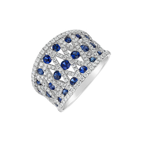 Diamond ring with Sapphire Dominique