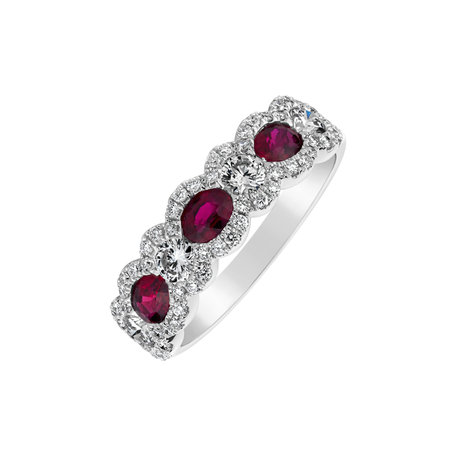 Diamond ring with Ruby Eglantine