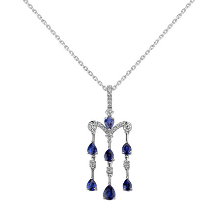 Diamond pendant with Sapphire Manette