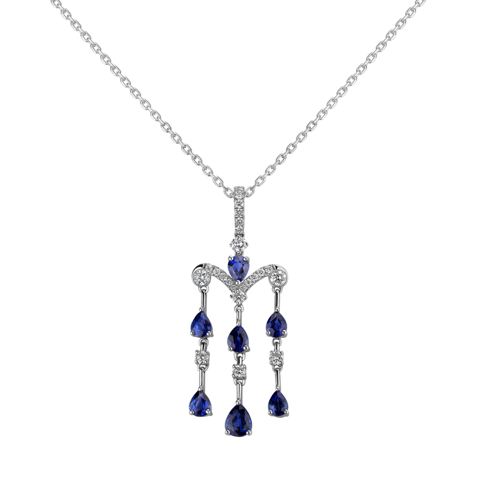 Diamond pendant with Sapphire Manette