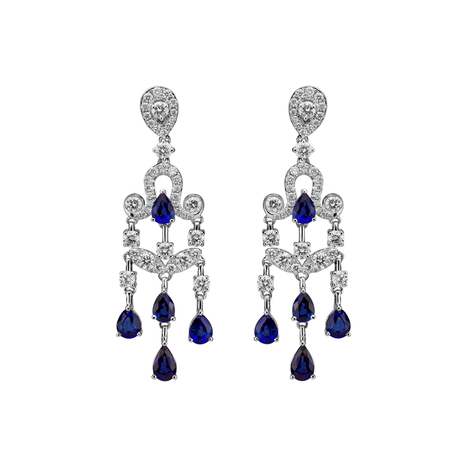 Diamond earrings and Sapphire Oriental Curtain