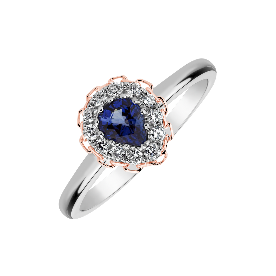 Diamond ring with Sapphire Royal Embrance