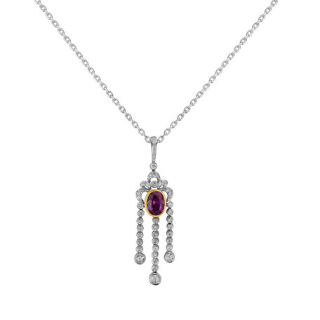 Diamond pendant with Sapphire Purple Rain