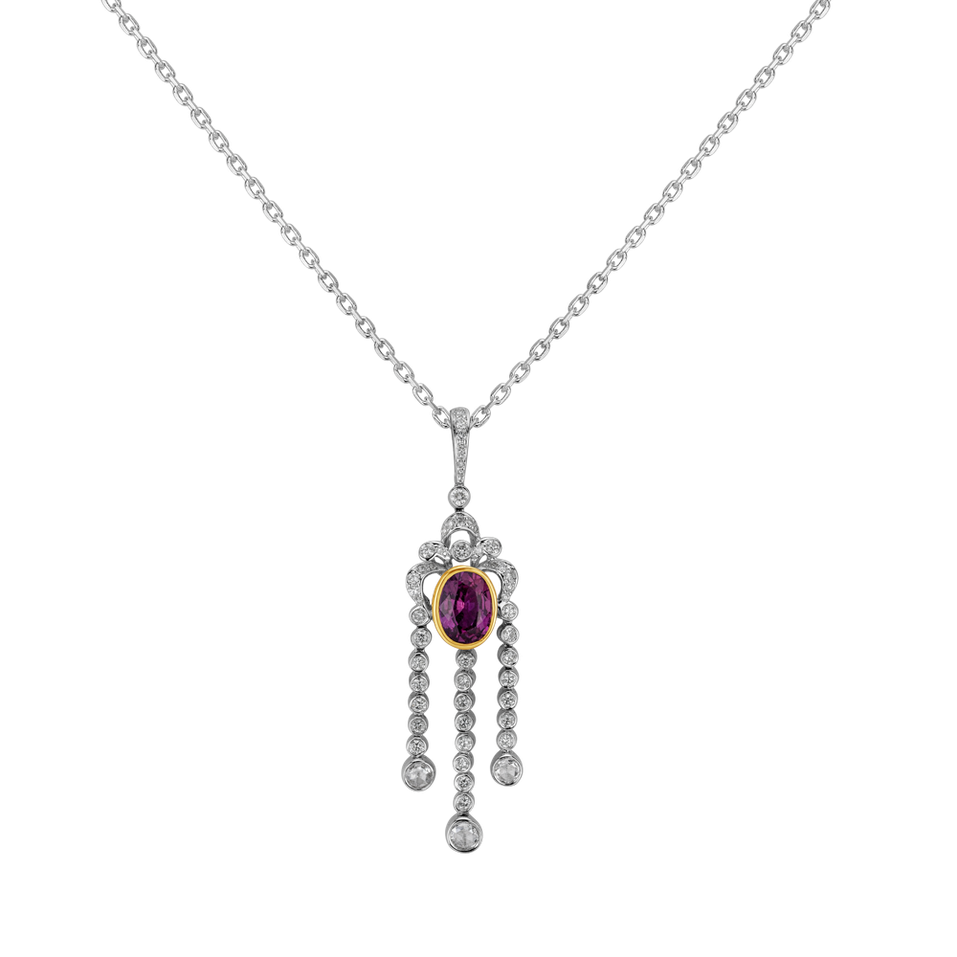 Diamond pendant with Sapphire Purple Rain