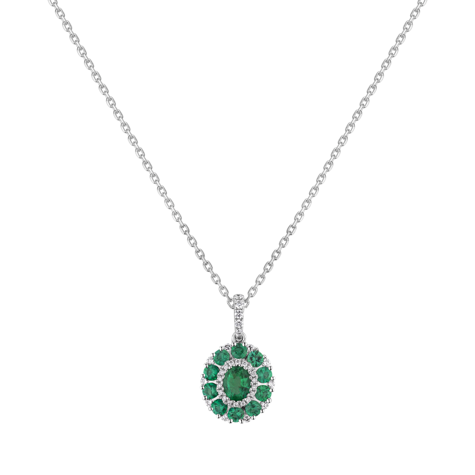 Diamond pendant with Emerald Emerald Dream