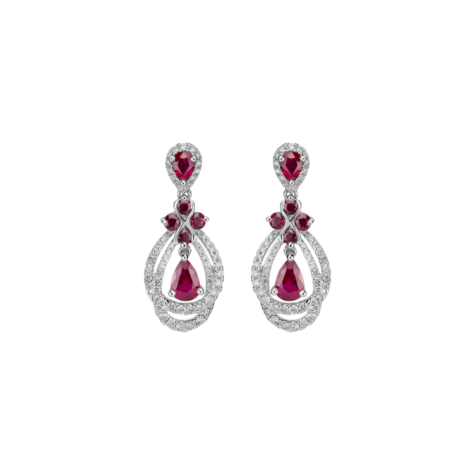 Diamond earrings and Ruby Ruby Chandelier