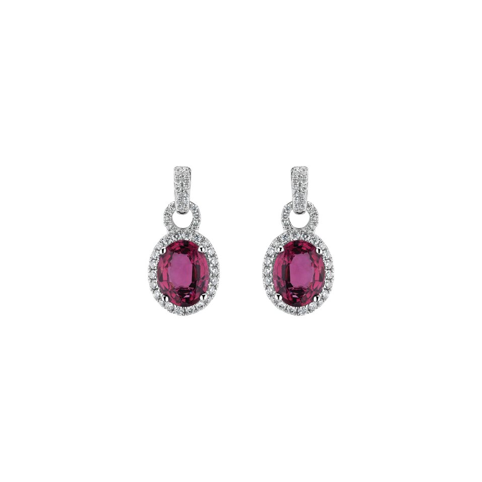 Diamond earrings with Tourmaline Rose Princess