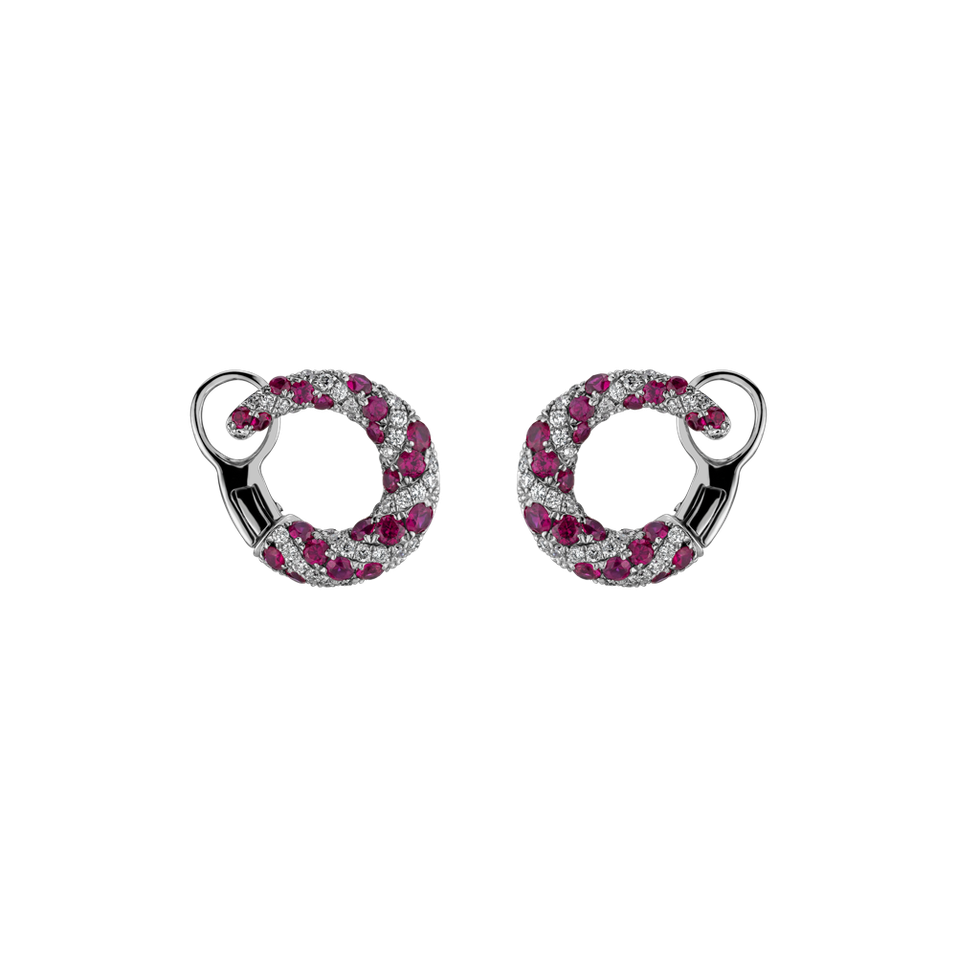 Diamond earrings and Ruby Acarya