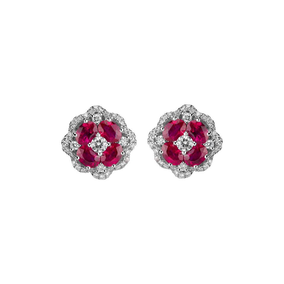 Diamond earrings and Ruby Luxy Mirage