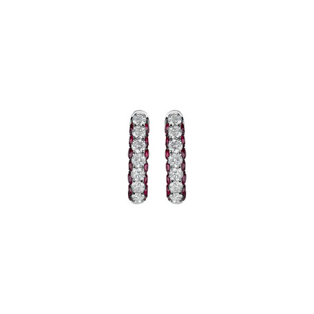 Diamond earrings and Ruby Charming Circles