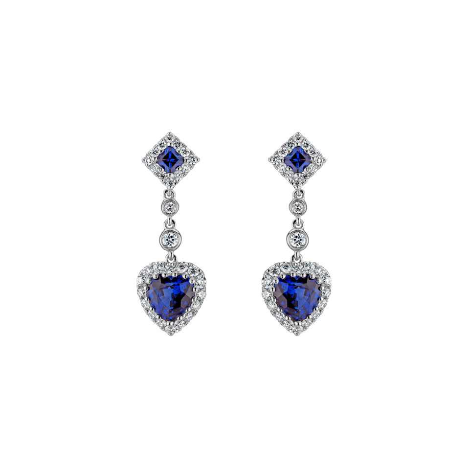 Diamond earrings and Sapphire Teagan