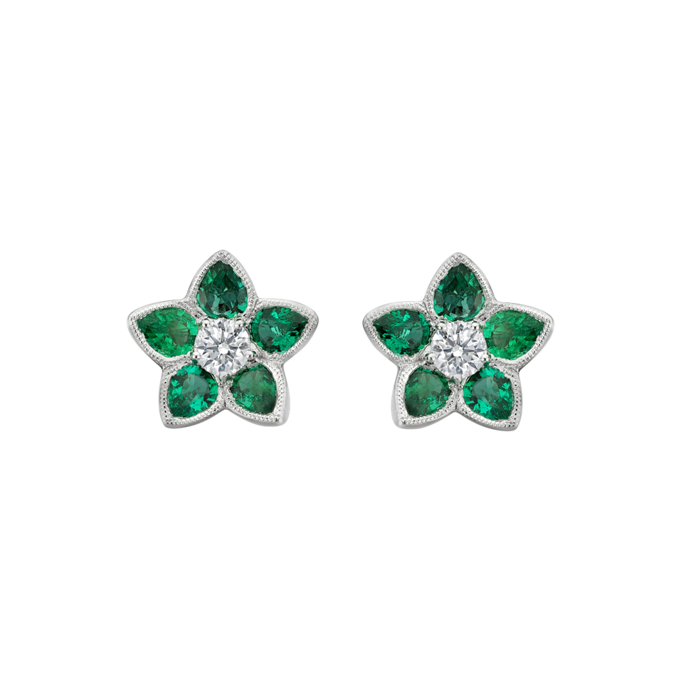 Diamond earrings and Emerald Anna Marie