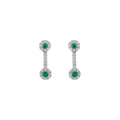 Diamond earrings and Emerald Preston