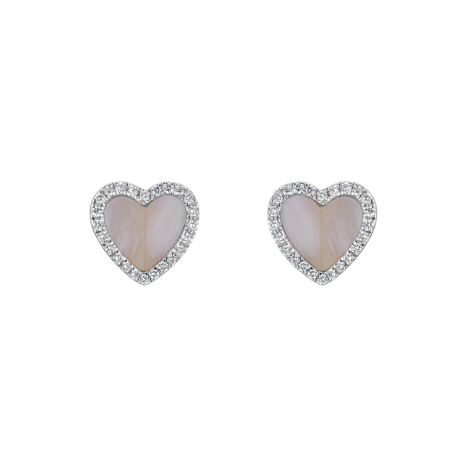 Diamond earrings with Mother af Pearl Midnight in Paris