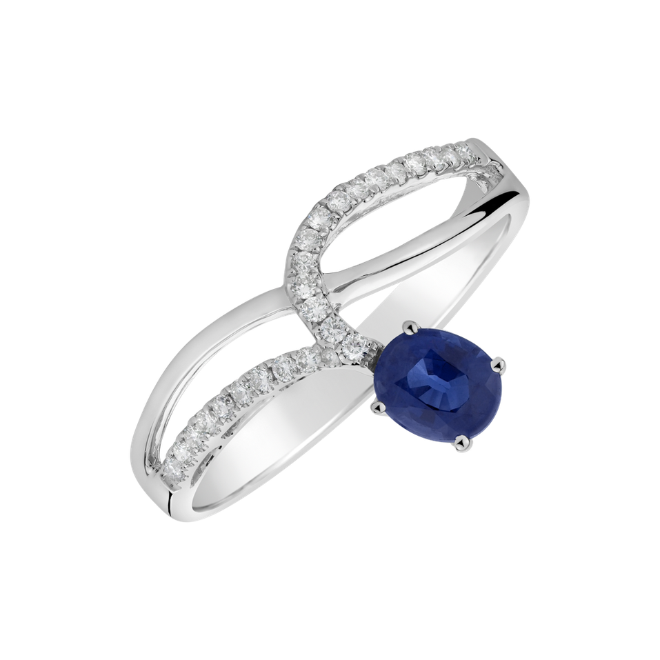 Diamond ring with Sapphire Emiliano