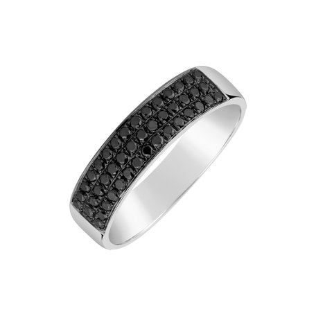 Ring with black diamonds Inferno Sin