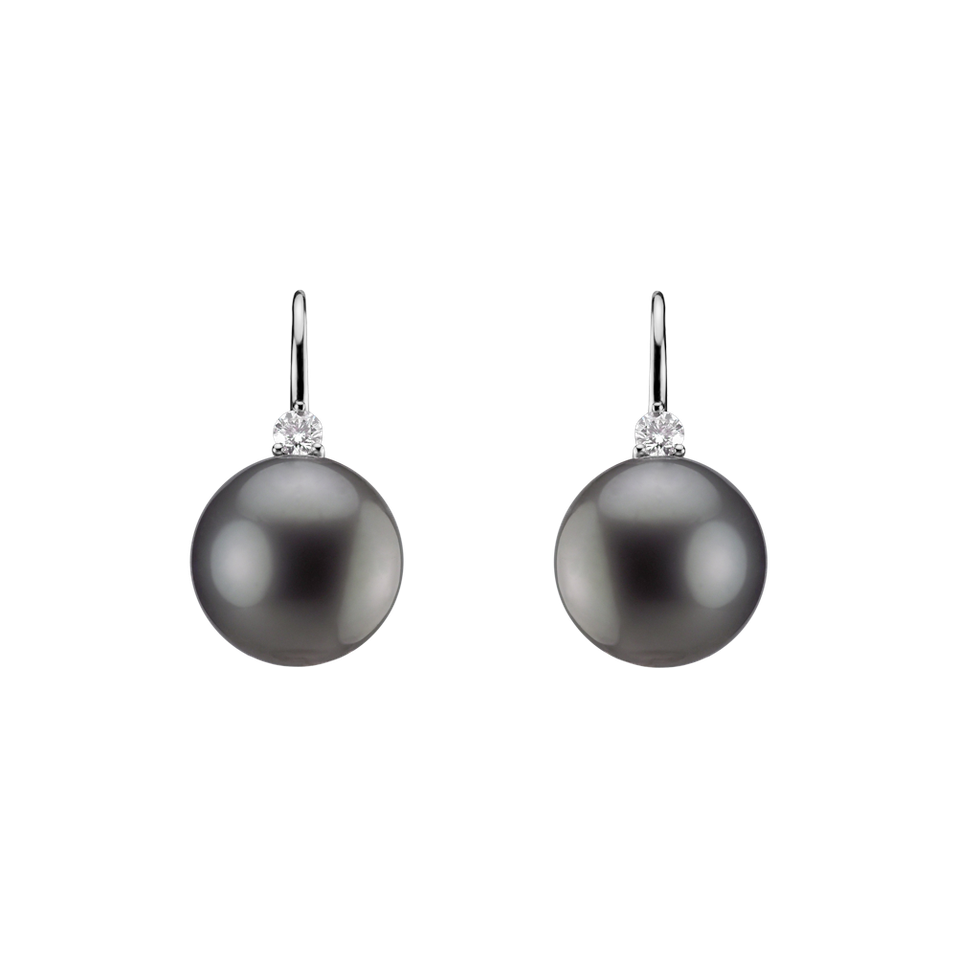 Diamond earrings with Pearl Ocean Mystery