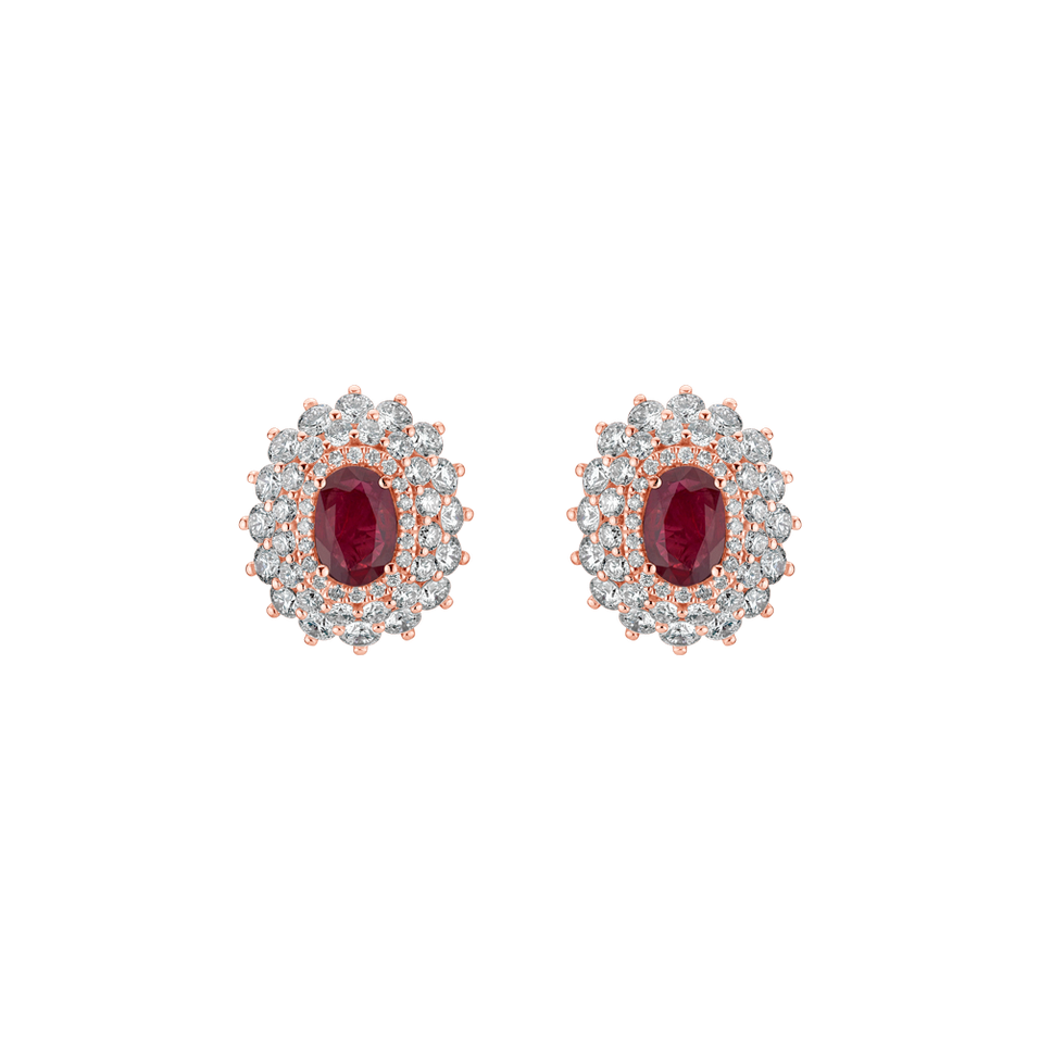 Diamond earrings with Ruby Royal Radiance