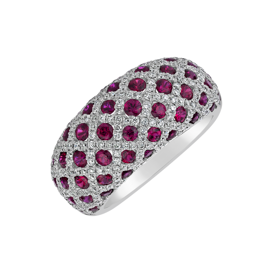 Diamond ring with Ruby Aimée