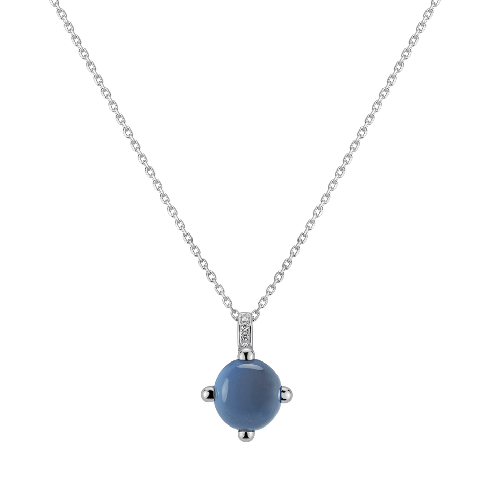 Diamond pendant with Topaz Round Galaxy