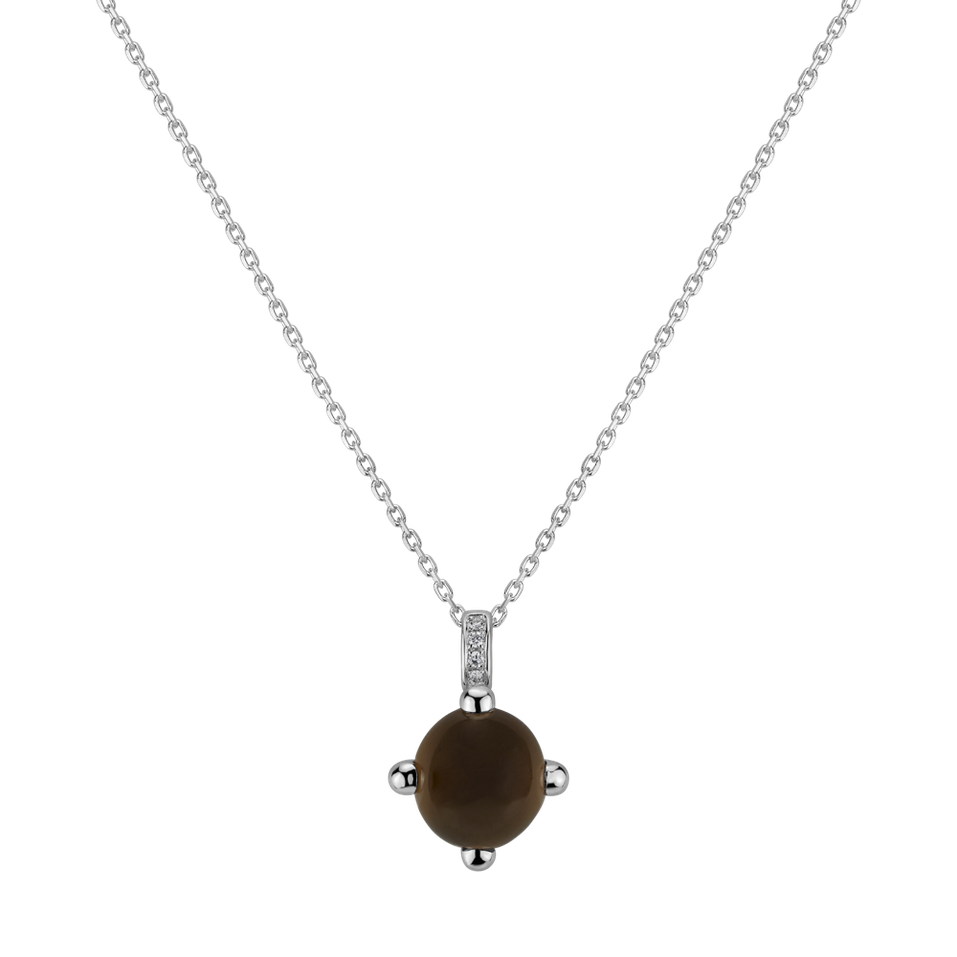 Diamond pendant with Quartz Round Galaxy