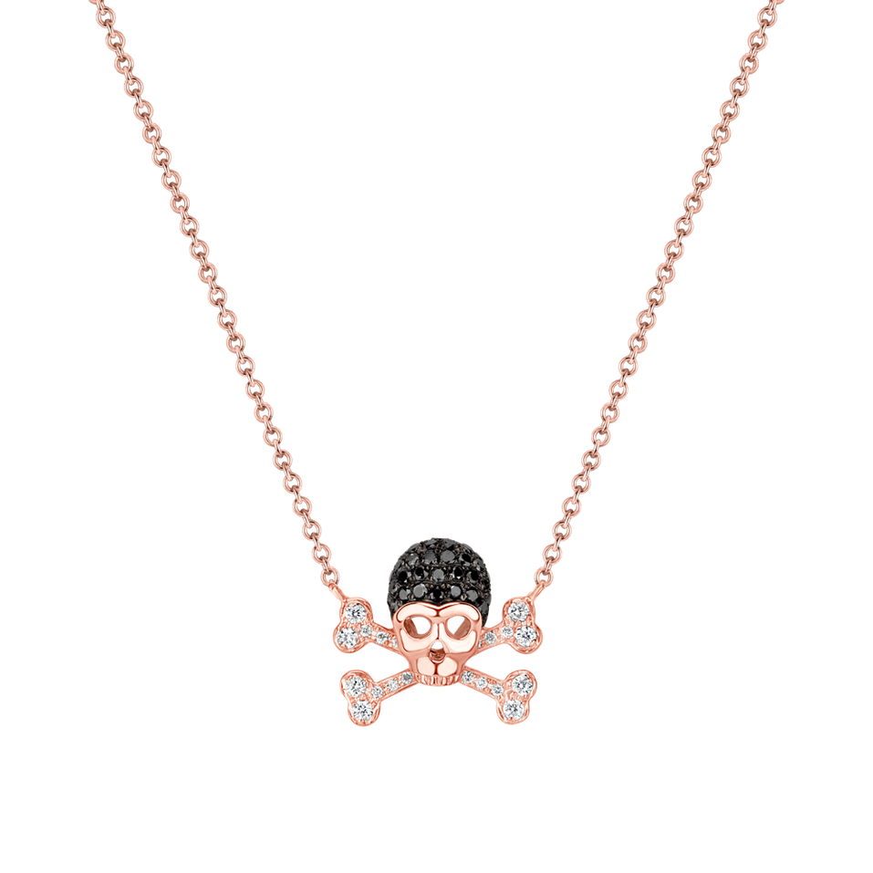 Necklace with black diamonds Luxy Skull