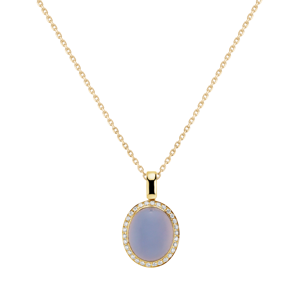 Diamond pendant with Chalcedony Magic Blossom