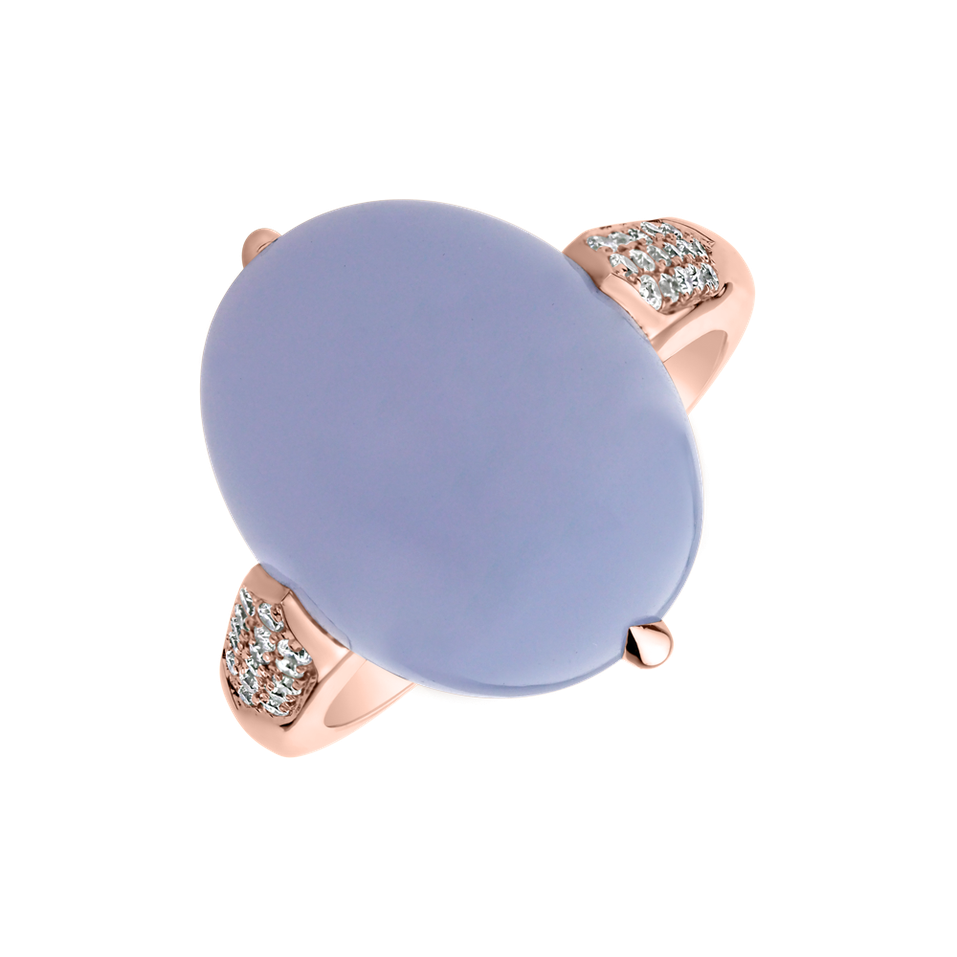 Diamond ring with Chalcedony Drop Blossom