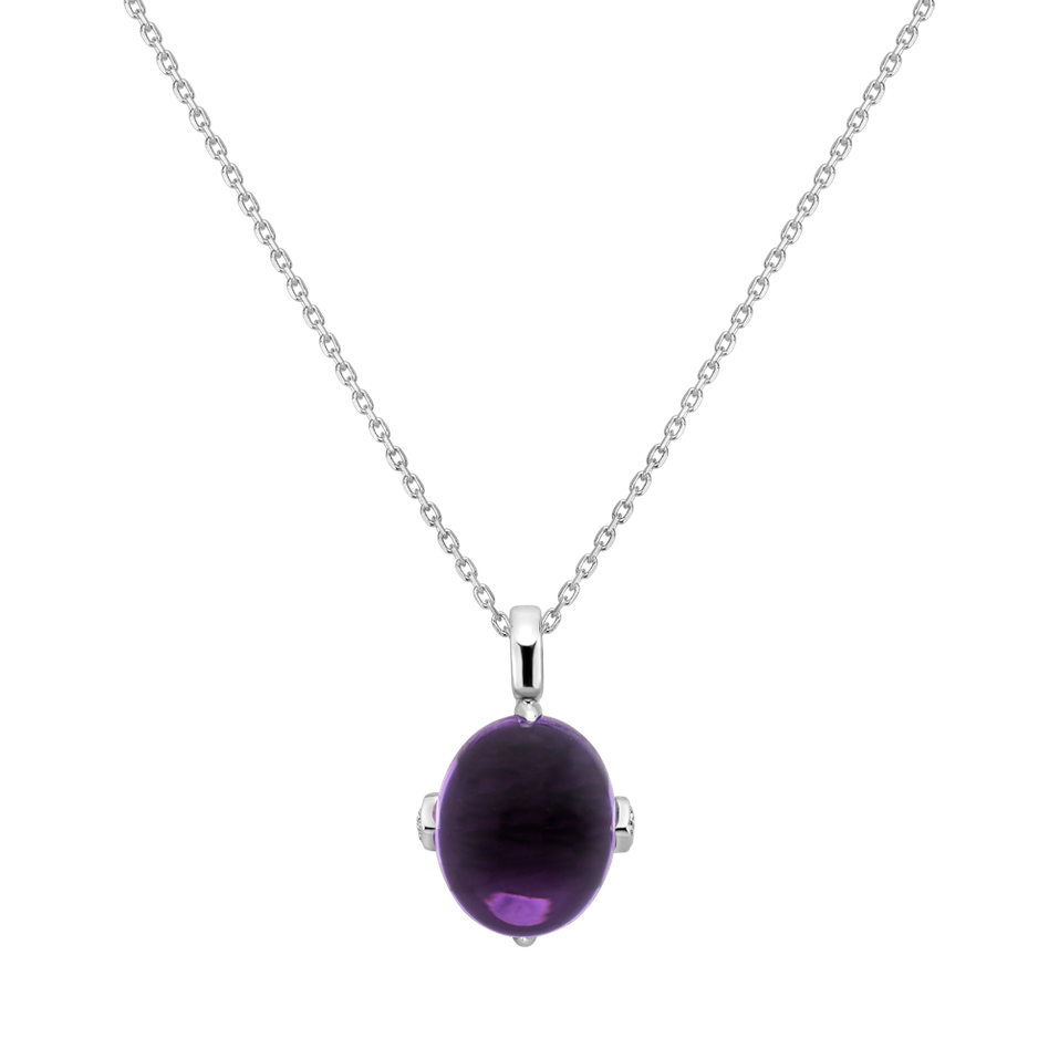 Diamond pendant with Amethyst Drop Blossom