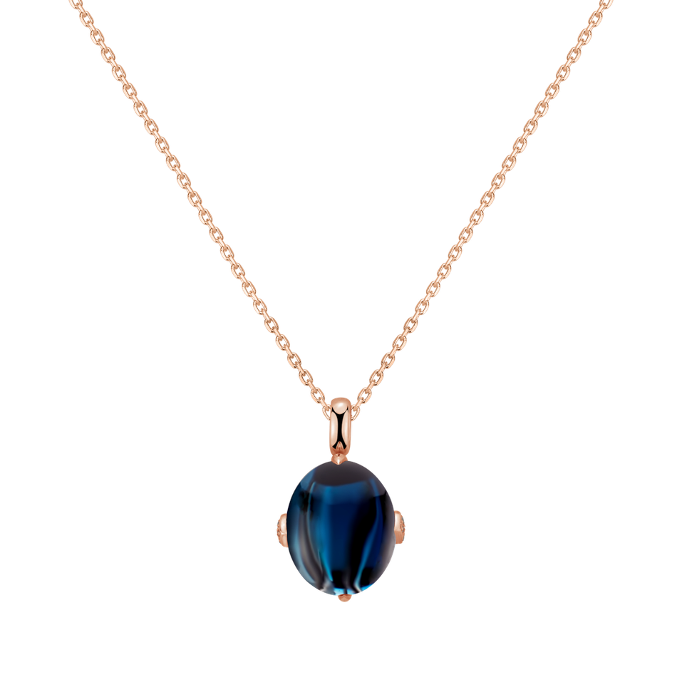 Diamond pendant with Topaz Drop Blossom