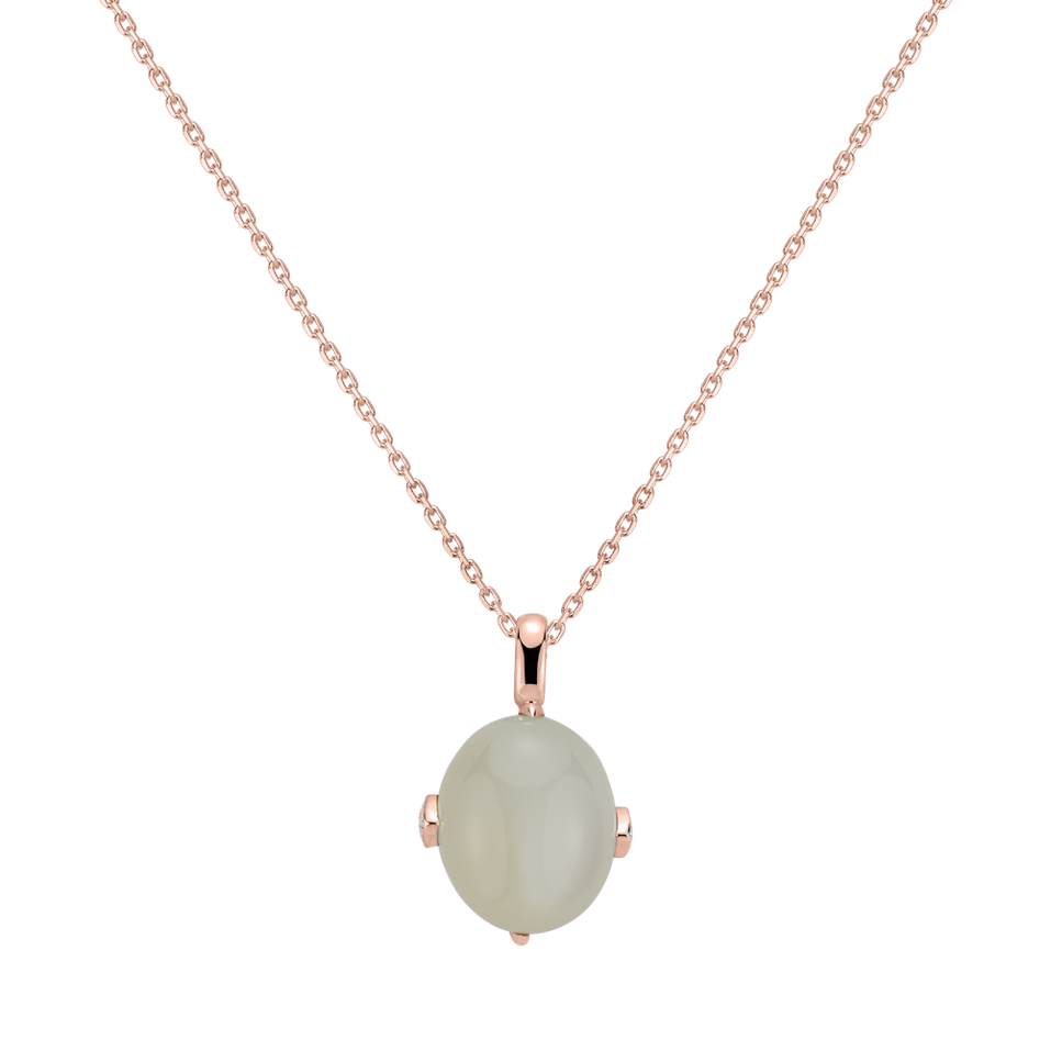 Diamond pendant with Moonstone Drop Blossom