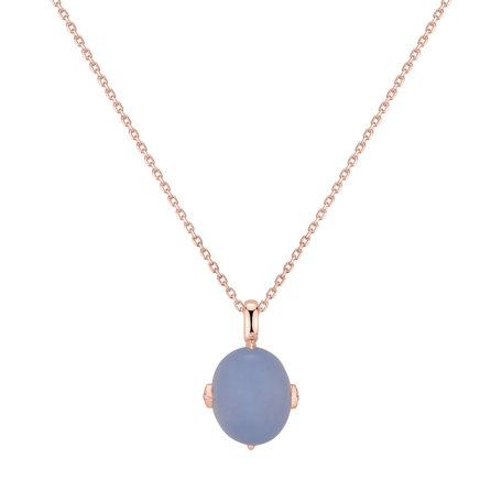 Diamond pendant with Chalcedony Drop Blossom