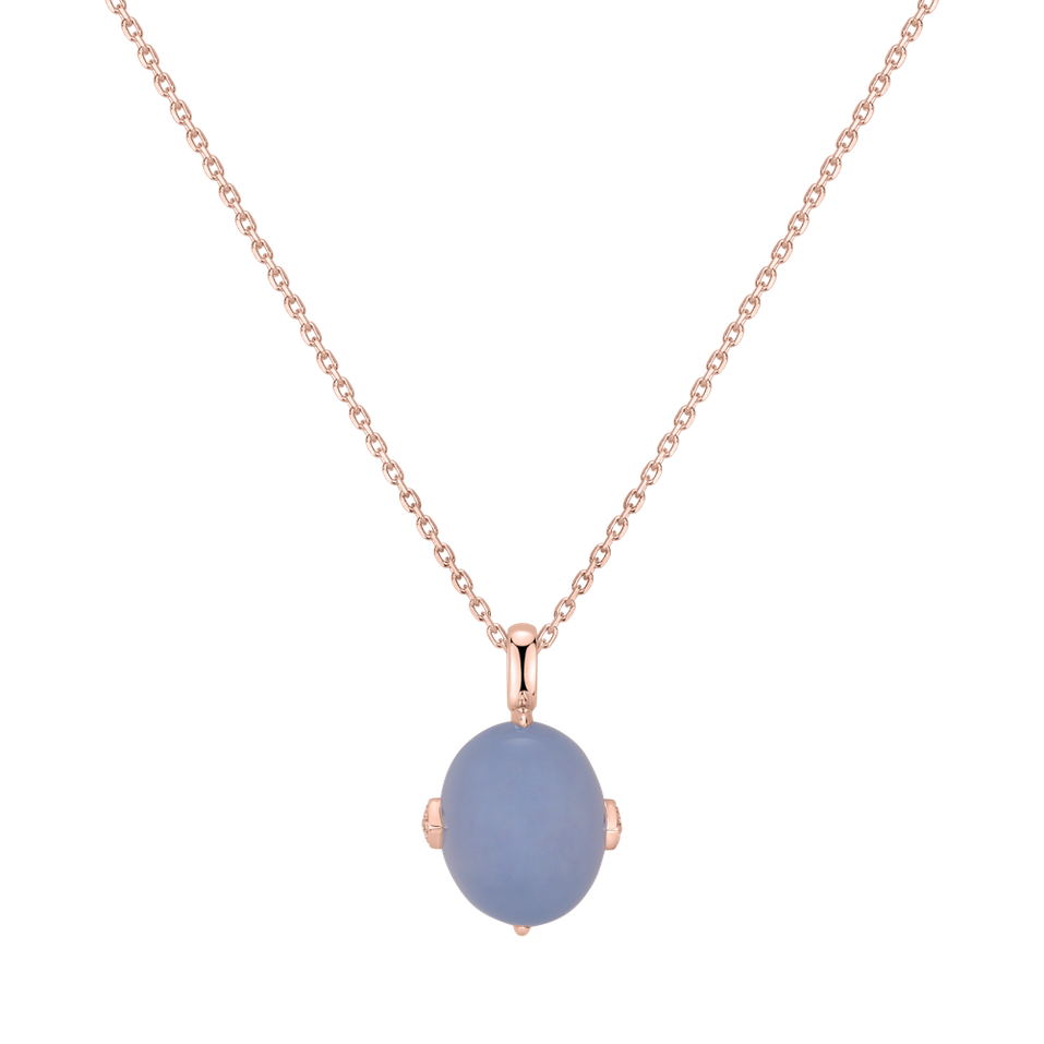 Diamond pendant with Chalcedony Drop Blossom