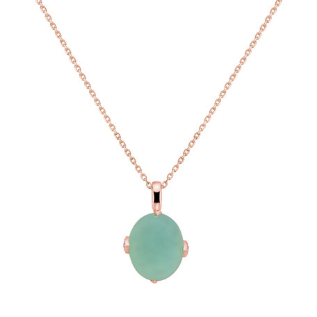 Diamond pendant with Chalcedony Drop Blossom