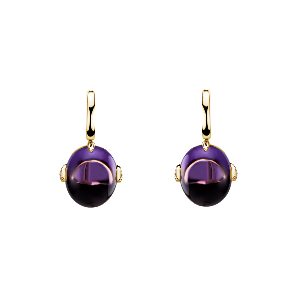 Diamond earrings with Amethyst Shining Grace