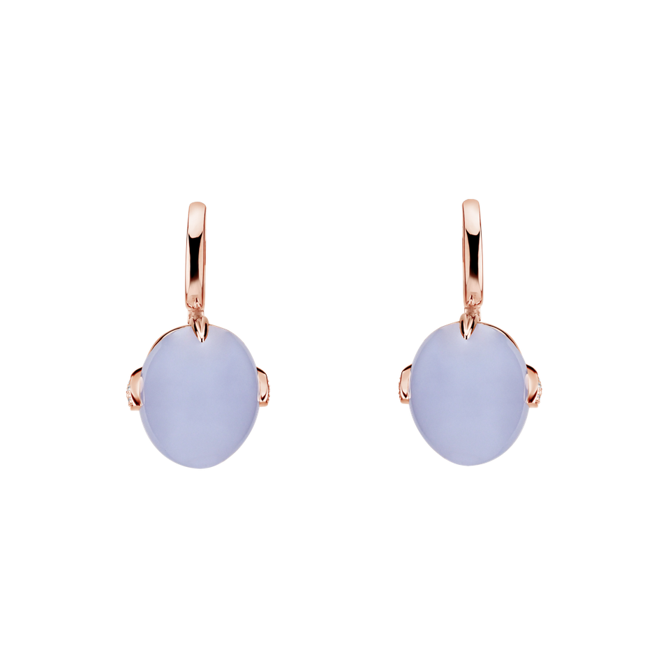 Diamond earrings with Chalcedony Shining Grace